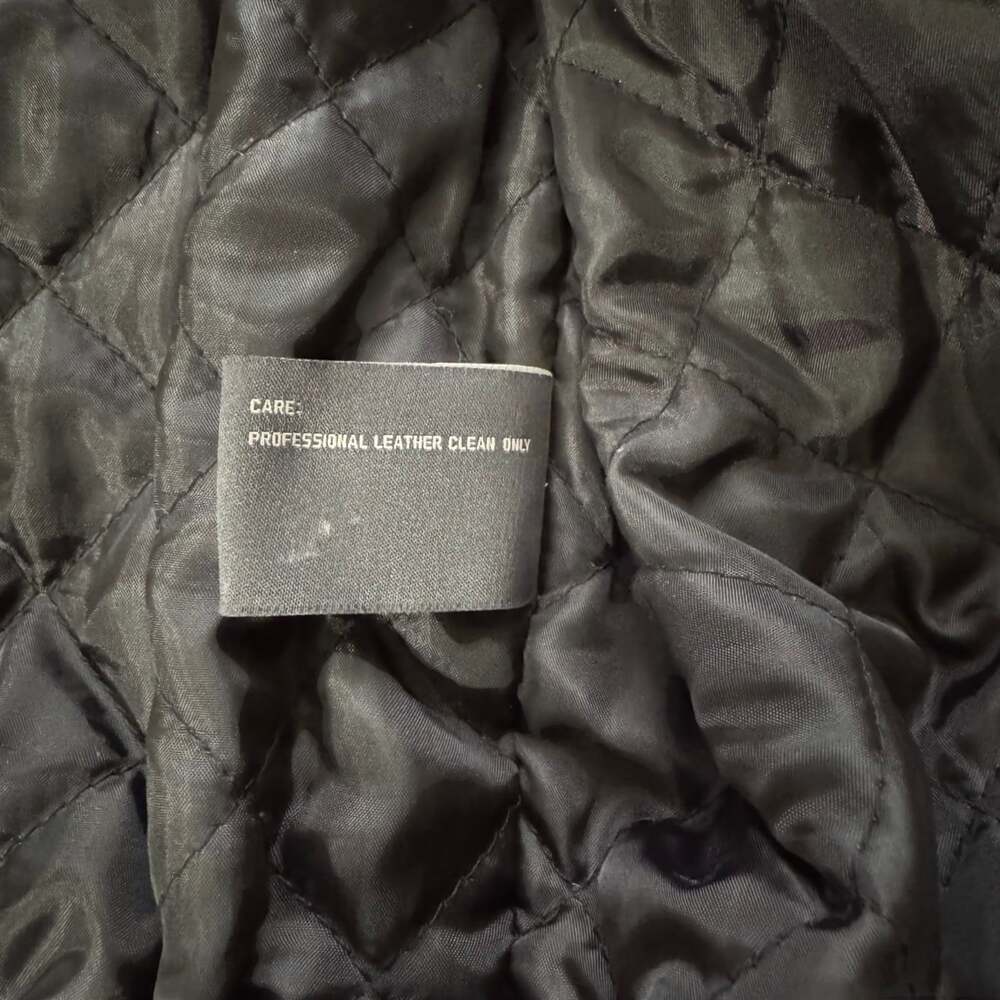 Perry Ellis Portfolio Black Lambskin Leather Bomber Jacket Men's L - Picture 11 of 14